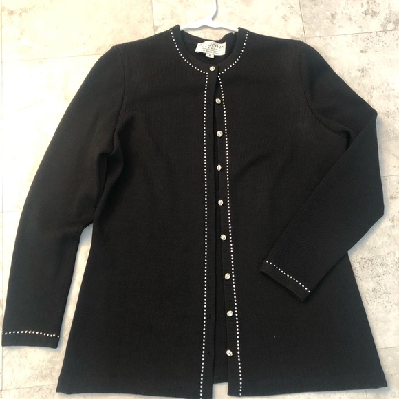 St. John Collection Sweaters - Vintage St. John Evening black cardigan.